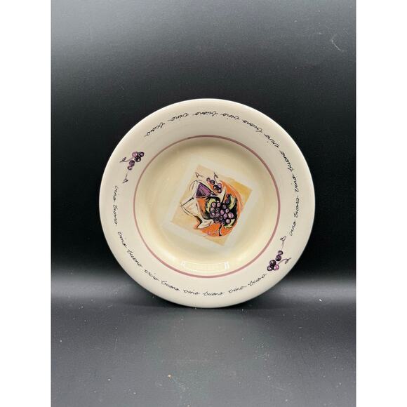 2 Stokes Sur La Table “Buono Vino” Wine Grapes Purple Salad Plates - Picture 4 of 9